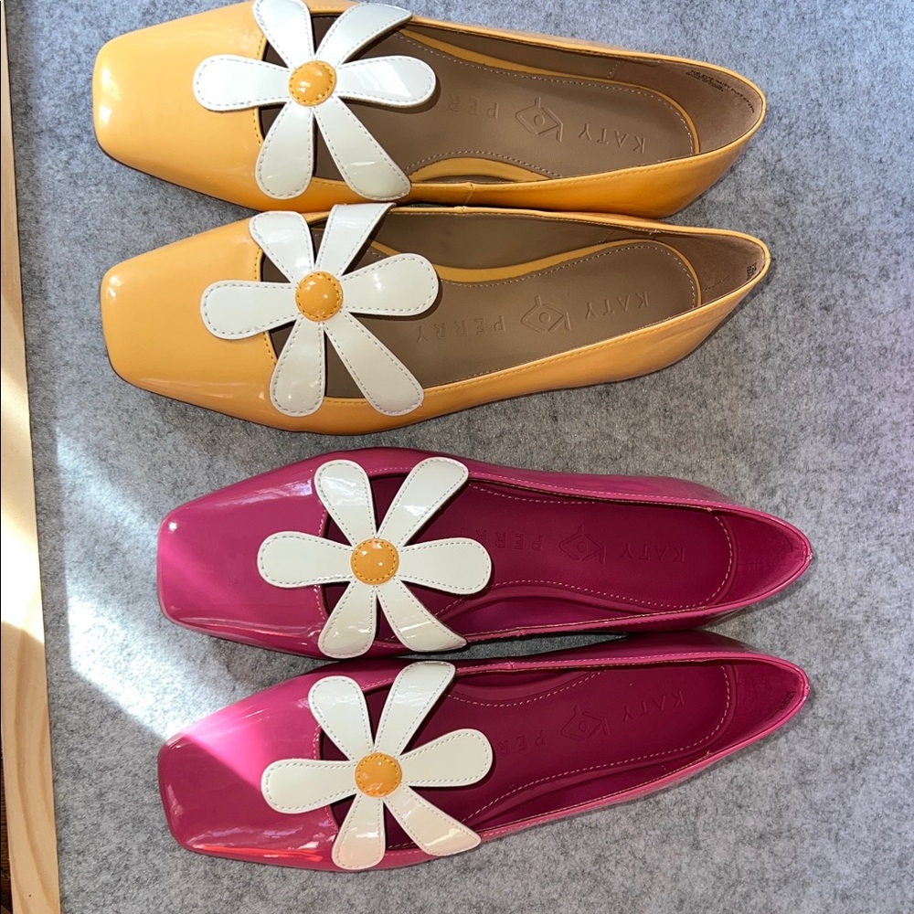 Katy Perry Collections The Evie Daisy Flats - Yellow and Fushia Pink 🌼